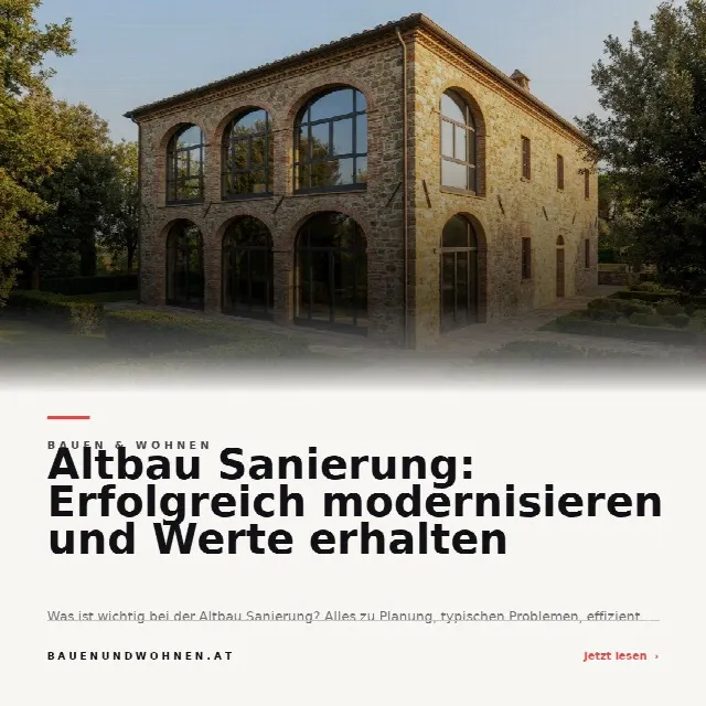 Share-Card fuer Altbau Sanierung: Erfolgreich modernisieren und Werte erhalten