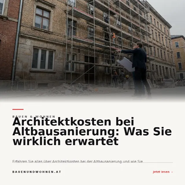 Share-Card fuer Architektkosten bei Altbausanierung: Was Sie wirklich erwartet