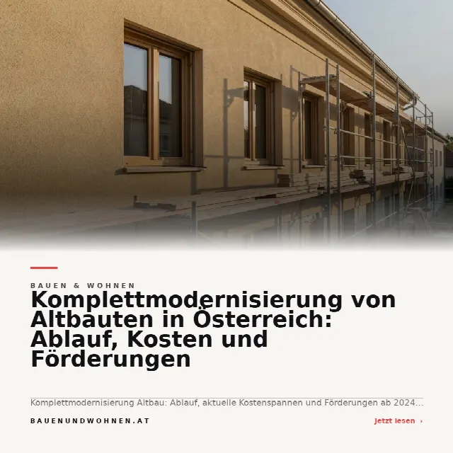 Share-Card fuer Komplettmodernisierung von Altbauten in Österreich: Ablauf, Kosten und Förderungen