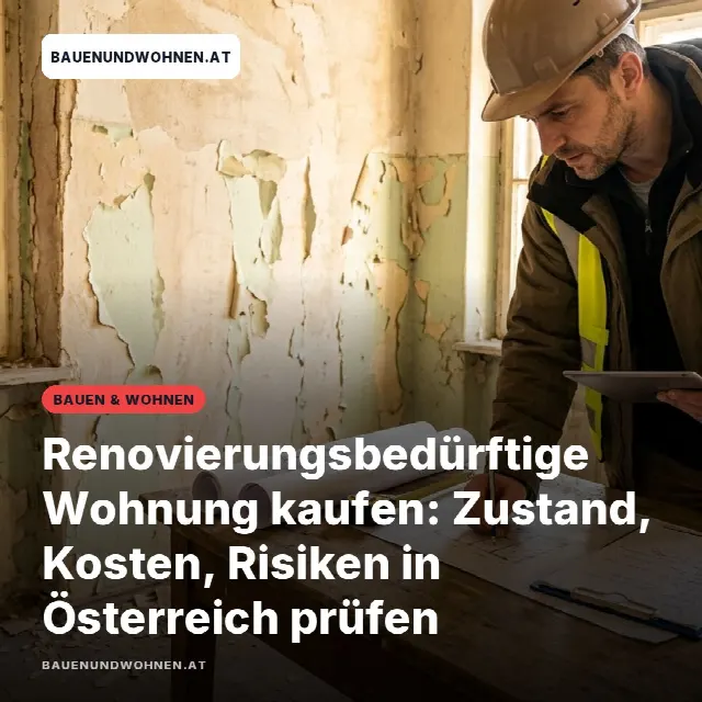 Share-Card fuer Renovierungsbedürftige Wohnung kaufen: Zustand, Kosten, Risiken in Österreich prüfen